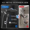 imageVeken 118 Inch Rain Shower Head Combo with Extension Arm Wide Showerhead with 6 Handheld Water Spray  18gpm Dual Shower with AntiClog Nozzles  ChromeChrome