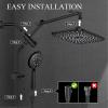 imageVeken 118 Inch Rain Shower Head ComboUpgraded 2in1 slide bar Shower Heads Wide Rainfall Showerhead with 6 Handheld Water Spray  Dual Shower with Extension Arm  Matte BlackMattee Black