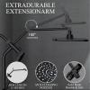 imageVeken 118 Inch Rain Shower Head ComboUpgraded 2in1 slide bar Shower Heads Wide Rainfall Showerhead with 6 Handheld Water Spray  Dual Shower with Extension Arm  Matte BlackMattee Black