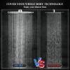 imageVeken 118 Inch Rain Shower Head ComboUpgraded 2in1 slide bar Shower Heads Wide Rainfall Showerhead with 6 Handheld Water Spray  Dual Shower with Extension Arm  Matte BlackChrome
