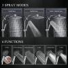 imageVeken 118 Inch Rain Shower Head ComboUpgraded 2in1 slide bar Shower Heads Wide Rainfall Showerhead with 6 Handheld Water Spray  Dual Shower with Extension Arm  Matte BlackChrome