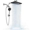 imageVeken 118 Inch Rain Shower Head Combo with Extension Arm Wide Showerhead with 6 Handheld Water Spray  18gpm Dual Shower with AntiClog Nozzles  ChromeChrome