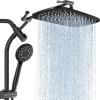 imageVeken 118 Inch Rain Shower Head ComboUpgraded 2in1 slide bar Shower Heads Wide Rainfall Showerhead with 6 Handheld Water Spray  Dual Shower with Extension Arm  Matte BlackMattee Black