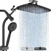 imageVeken 118 Inch Rain Shower Head ComboUpgraded 2in1 slide bar Shower Heads Wide Rainfall Showerhead with 6 Handheld Water Spray  Dual Shower with Extension Arm  Matte BlackChrome
