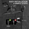 imageVeken 118 Rectangle Inch Rain Shower Head  Shower Heads with 6 Modes Handheld Spray Combo  Wide Rainfall shower with 70quot Hose  18gpm Dual Showerhead with AntiClog Nozzles  Matte BlackMatte Black