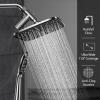 imageVeken 118 Rectangle Inch Rain Shower Head  Shower Heads with 6 Modes Handheld Spray Combo  Wide Rainfall shower with 70quot Hose  18gpm Dual Showerhead with AntiClog Nozzles  Matte BlackChrome