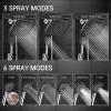 imageVeken 118 Rectangle Inch Rain Shower Head  Shower Heads with 6 Modes Handheld Spray Combo  Wide Rainfall shower with 70quot Hose  18gpm Dual Showerhead with AntiClog Nozzles  Matte BlackChrome