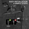 imageVeken 118 Rectangle Inch Rain Shower Head  Shower Heads with 6 Modes Handheld Spray Combo  Wide Rainfall shower with 70quot Hose  18gpm Dual Showerhead with AntiClog Nozzles  Matte BlackMatte Black