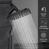 imageVeken 118 Rectangle Inch Rain Shower Head  Shower Heads with 6 Modes Handheld Spray Combo  Wide Rainfall shower with 70quot Hose  18gpm Dual Showerhead with AntiClog Nozzles  Matte BlackMatte Black