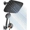 imageVeken 118 Rectangle Inch Rain Shower Head  Shower Heads with 6 Modes Handheld Spray Combo  Wide Rainfall shower with 70quot Hose  18gpm Dual Showerhead with AntiClog Nozzles  Matte BlackMatte Black
