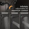 imageVeken 10quot Luxurious All Metal Rain Shower Head with Handheld Spray Combo High Pressure Rainfall Square Shower Heads with Extension Arm Wide Dual Showerhead Bathroom Accessories Matte Black