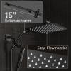imageVeken 10quot Luxurious All Metal Rain Shower Head with Handheld Spray Combo High Pressure Rainfall Square Shower Heads with Extension Arm Wide Dual Showerhead Bathroom Accessories Matte Black