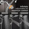 imageVeken 10quot Luxurious All Metal Rain Shower Head with Handheld Spray Combo High Pressure Rainfall Square Shower Heads with Extention Arm Wide Dual Showerhead Bathroom Accessories Chrome Silver