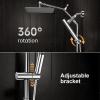 imageVeken 10quot Luxurious All Metal Rain Shower Head with Handheld Spray Combo High Pressure Rainfall Square Shower Heads with Extention Arm Wide Dual Showerhead Bathroom Accessories Chrome Silver