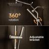 imageVeken 10quot Luxurious Brushed Nickel All Metal Rain Shower Head with Handheld Spray Combo High Pressure Rainfall Square Shower Heads with Extention Arm Wide Dual Showerhead Bathroom Accessories