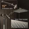 imageVeken 10quot Luxurious Brushed Nickel All Metal Rain Shower Head with Handheld Spray Combo High Pressure Rainfall Square Shower Heads with Extention Arm Wide Dual Showerhead Bathroom Accessories