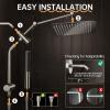 imageVeken 10quot Luxurious Brushed Nickel All Metal Rain Shower Head with Handheld Spray Combo High Pressure Rainfall Square Shower Heads with Extention Arm Wide Dual Showerhead Bathroom Accessories