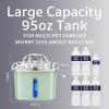 imageVeken Innovation Award Winner Stainless Steel Cat Water Fountain 95oz28L Automatic Pet Fountain Dog Water Dispenser with Replacement Filters ampamp Silicone Mat for Cats Dogs Space BlackTea Green2 Filters2 Sponges