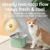 imageVeken Innovation Award Winner Stainless Steel Cat Water Fountain 95oz28L Automatic Pet Fountain Dog Water Dispenser with Replacement Filters ampamp Silicone Mat for Cats Dogs Space BlackTea Green2 Filters2 Sponges