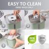imageVeken Innovation Award Winner Stainless Steel Cat Water Fountain 95oz28L Automatic Pet Fountain Dog Water Dispenser with Replacement Filters ampamp Silicone Mat for Cats Dogs Space BlackTea Green2 Filters2 Sponges