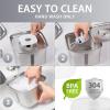 imageVeken Innovation Award Winner Stainless Steel Cat Water Fountain 95oz28L Automatic Pet Fountain Dog Water Dispenser with Replacement Filters ampamp Silicone Mat for Cats Dogs Space BlackSilver6 Filters6 Sponges