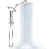 imageVeken 10quot Luxurious Brushed Nickel All Metal Rain Shower Head with Handheld Spray Combo High Pressure Rainfall Square Shower Heads with Extention Arm Wide Dual Showerhead Bathroom Accessories