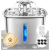 imageVeken Innovation Award Winner Stainless Steel Cat Water Fountain 95oz28L Automatic Pet Fountain Dog Water Dispenser with Replacement Filters ampamp Silicone Mat for Cats Dogs Space BlackSilver6 Filters6 Sponges