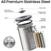 imageVeken Coffee Canister 39OZ Large Airtight Stainless Steel Food Storage Container for 22lbs Coffee Beans Ground Sugar Tea Flour Rice Cereal Cookies Jars Bar Accessories ampamp Gifts Cream4Silver