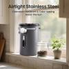 imageVeken Coffee Canister 39OZ Large Airtight Stainless Steel Food Storage Container for 22lbs Coffee Beans Ground Sugar Tea Flour Rice Cereal Cookies Jars Bar Accessories ampamp Gifts Cream1Gray