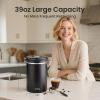 imageVeken Coffee Canister 39OZ Large Airtight Stainless Steel Food Storage Container for 22lbs Coffee Beans Ground Sugar Tea Flour Rice Cereal Cookies Jars Bar Accessories ampamp Gifts Cream3Black