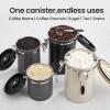 imageVeken Coffee Canister 39OZ Large Airtight Stainless Steel Food Storage Container for 22lbs Coffee Beans Ground Sugar Tea Flour Rice Cereal Cookies Jars Bar Accessories ampamp Gifts Cream1Gray