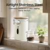 imageVeken Coffee Canister 39OZ Large Airtight Stainless Steel Food Storage Container for 22lbs Coffee Beans Ground Sugar Tea Flour Rice Cereal Cookies Jars Bar Accessories ampamp Gifts Cream2Cream