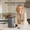 imageVeken Coffee Canister 39OZ Large Airtight Stainless Steel Food Storage Container for 22lbs Coffee Beans Ground Sugar Tea Flour Rice Cereal Cookies Jars Bar Accessories ampamp Gifts Cream1Gray