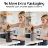 imageVeken Coffee Canister 39OZ Large Airtight Stainless Steel Food Storage Container for 22lbs Coffee Beans Ground Sugar Tea Flour Rice Cereal Cookies Jars Bar Accessories ampamp Gifts Cream3Black