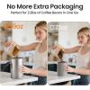 imageVeken Coffee Canister 39OZ Large Airtight Stainless Steel Food Storage Container for 22lbs Coffee Beans Ground Sugar Tea Flour Rice Cereal Cookies Jars Bar Accessories ampamp Gifts Cream4Silver