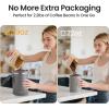 imageVeken Coffee Canister 39OZ Large Airtight Stainless Steel Food Storage Container for 22lbs Coffee Beans Ground Sugar Tea Flour Rice Cereal Cookies Jars Bar Accessories ampamp Gifts Cream1Gray