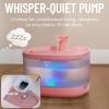 imageVeken Cat Water Fountain with Detachable Tank Easy to Clean ampamp Assemble 84oz25L Automatic Pet Drinking Dispenser with Quiet Operation ampamp LED Light for Cats Dogs and Small Pets BlackRed