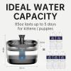 imageVeken Cat Water Fountain with Detachable Tank Easy to Clean ampamp Assemble 84oz25L Automatic Pet Drinking Dispenser with Quiet Operation ampamp LED Light for Cats Dogs and Small Pets BlackBlack