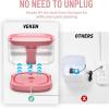 imageVeken Cat Water Fountain with Detachable Tank Easy to Clean ampamp Assemble 84oz25L Automatic Pet Drinking Dispenser with Quiet Operation ampamp LED Light for Cats Dogs and Small Pets BlackRed
