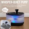imageVeken Cat Water Fountain with Detachable Tank Easy to Clean ampamp Assemble 84oz25L Automatic Pet Drinking Dispenser with Quiet Operation ampamp LED Light for Cats Dogs and Small Pets BlackBlack