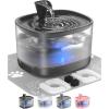 imageVeken Cat Water Fountain with Detachable Tank Easy to Clean ampamp Assemble 84oz25L Automatic Pet Drinking Dispenser with Quiet Operation ampamp LED Light for Cats Dogs and Small Pets BlackBlack
