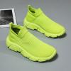 imageGSLMOLN Mens Womens Fashion Sneakers Unisex Slip on UltraSock Knit Soft Sole Breathable Lightweight Casual Walking ShoesGreen1