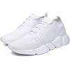 imageGSLMOLN Mens Womens Fashion Sneakers Unisex Slip on UltraSock Knit Soft Sole Breathable Lightweight Casual Walking ShoesWhite