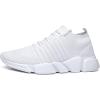 imageGSLMOLN Mens Womens Fashion Sneakers Unisex Slip on UltraSock Knit Soft Sole Breathable Lightweight Casual Walking ShoesWhite