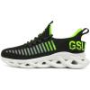 imageGSLMOLN Womens Walking Shoes Mesh Non Slip Gym Sports Casual Fashion SneakersBlackGreen