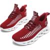 imageGSLMOLN Womens Walking Shoes Mesh Non Slip Gym Sports Casual Fashion SneakersBurgundya