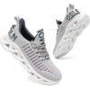 imageGSLMOLN Womens Walking Shoes Mesh Non Slip Gym Sports Casual Fashion SneakersGreyBlue
