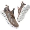 imageGSLMOLN Womens Walking Shoes Mesh Non Slip Gym Sports Casual Fashion SneakersKhakia