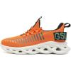 imageGSLMOLN Womens Walking Shoes Mesh Non Slip Gym Sports Casual Fashion SneakersOrangeBlack