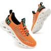 imageGSLMOLN Womens Walking Shoes Mesh Non Slip Gym Sports Casual Fashion SneakersOrangeBlack
